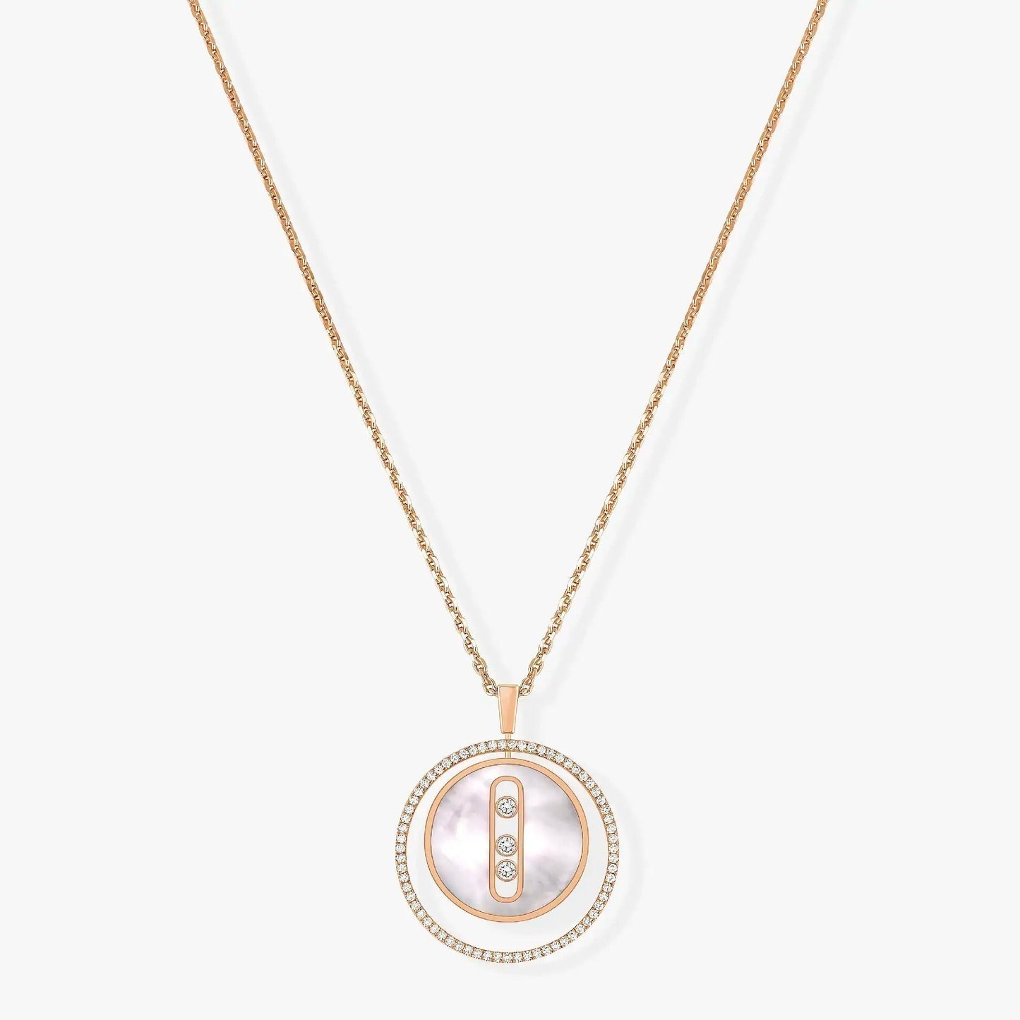 [OAK JURI]LUCKY MOVE MM NACRE BLANCHE DIAMOND NECKLACE