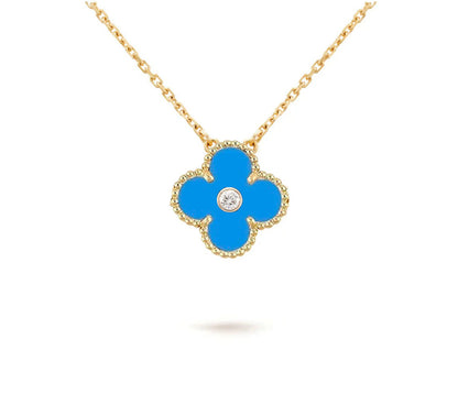 [OAK JURI]CLOVER 15MM DIAMOND SINGLE FLOWER NECKLACE COLLECTION