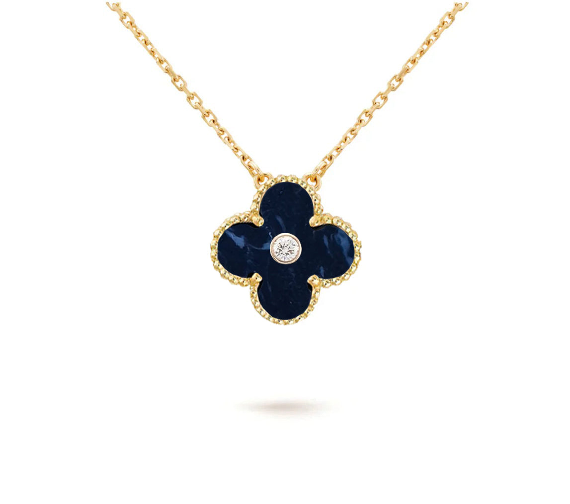 [OAK JURI]CLOVER 15MM DIAMOND SINGLE FLOWER NECKLACE COLLECTION