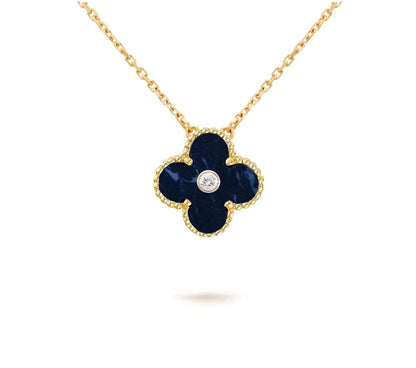 [OAK JURI]CLOVER 15MM DIAMOND SINGLE FLOWER NECKLACE COLLECTION