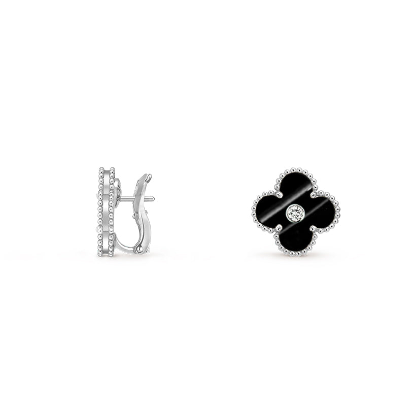 [OAK JURI]CLOVER SILVER 15MM MOP DIAMOND EARRINGS COLLECTION