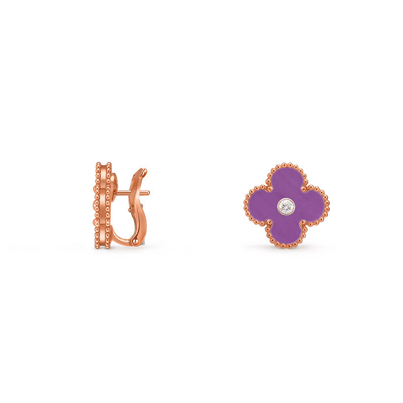 [OAK JURI]CLOVER 15MM MOP DIAMOND EARRINGS COLLECTION