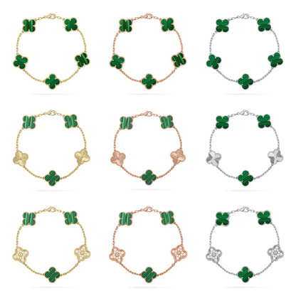[OAK JURI] CLOVER 5 MOTIF MALACHITE BRACELET COLLECTION
