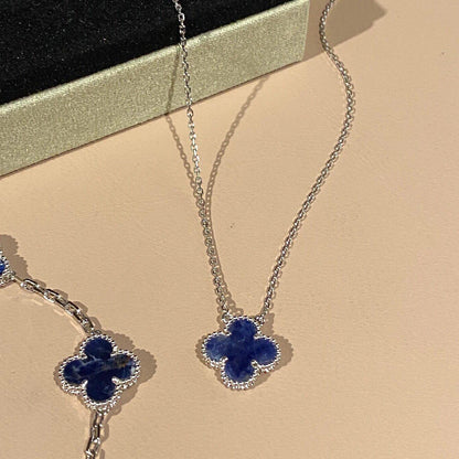 [OAK JURI]CLOVER 15MM PIETERSITE NECKLACE SILVER