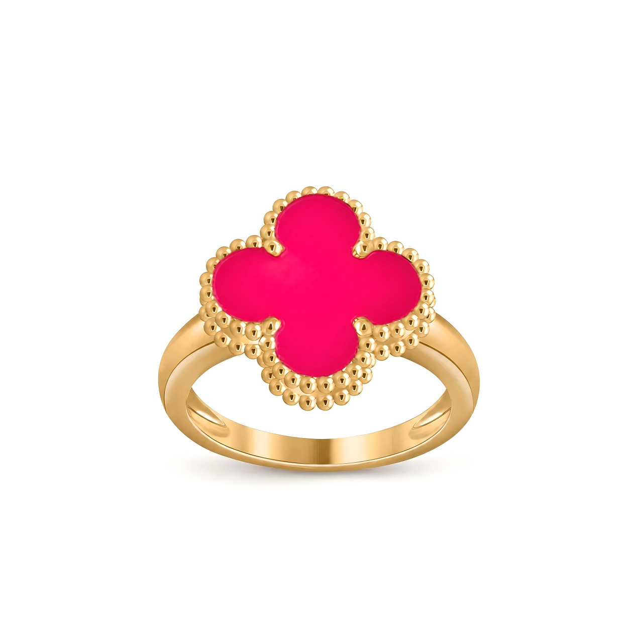 [OAK JURI]NEW CLOVER PINK ENAMEL RINGS