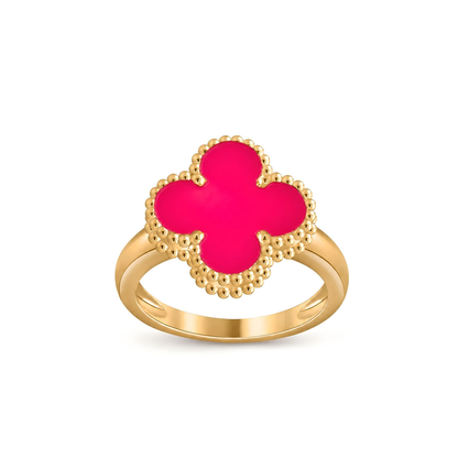 [OAK JURI]NEW CLOVER PINK ENAMEL RINGS