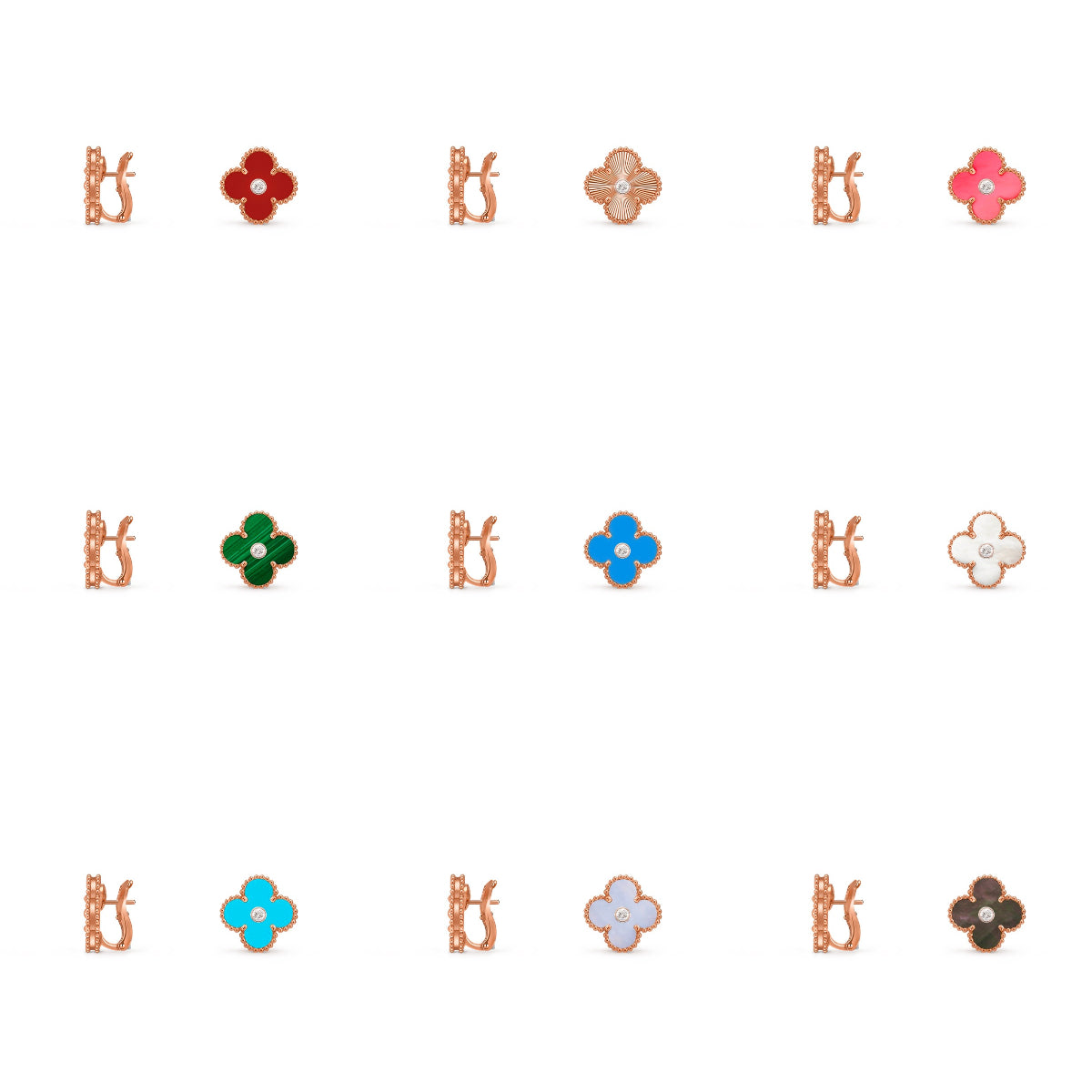 [OAK JURI]CLOVER 15MM MOP DIAMOND EARRINGS COLLECTION