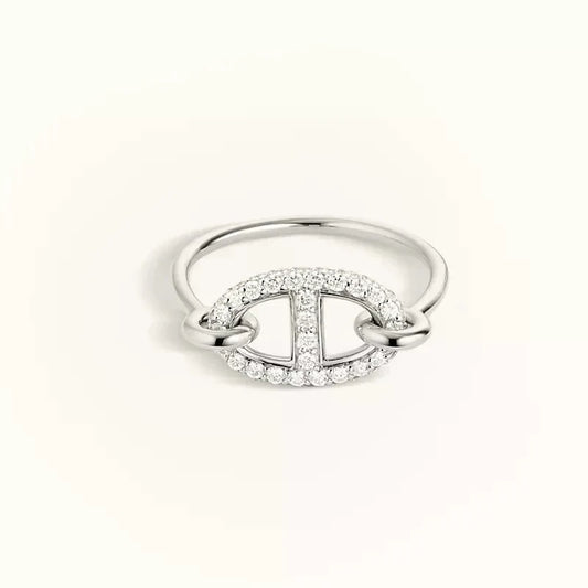[OAK JURI]RONDE SMALL SILVER DIAMOND RING