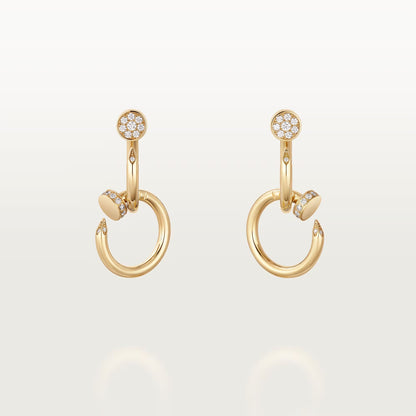 [OAK JURI]JUSTE HALF DIAMOND DOUBLE EARRINGS