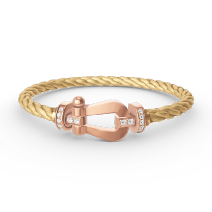 [OAK JURI]FORCE LARGE HORSESHOE HALF DIAMOND BRACELET ROSE GOLD