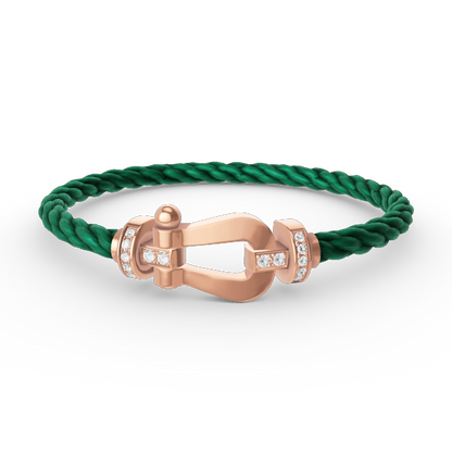[OAK JURI]FORCE LARGE HORSESHOE HALF DIAMOND BRACELET ROSE GOLD