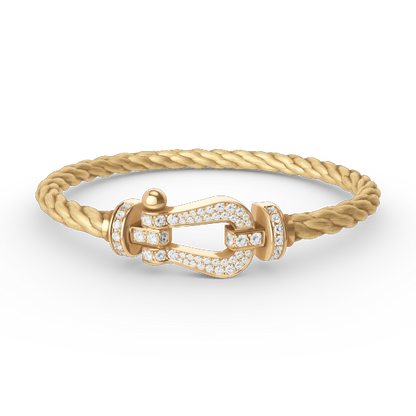 [OAK JURI]FORCE LARGE HORSESHOE FULL DIAMOND BRACELET GOLD