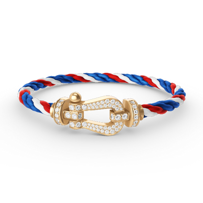 [OAK JURI]FORCE LARGE HORSESHOE FULL DIAMOND BRACELET GOLD