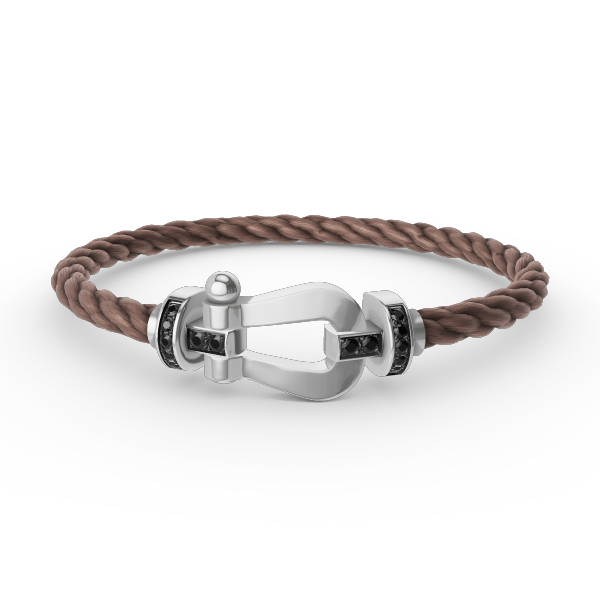 [OAK JURI]FORCE LARGE HORSESHOE BLACK DIAMOND BRACELET SILVER