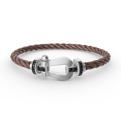 [OAK JURI]FORCE LARGE HORSESHOE BLACK DIAMOND BRACELET SILVER