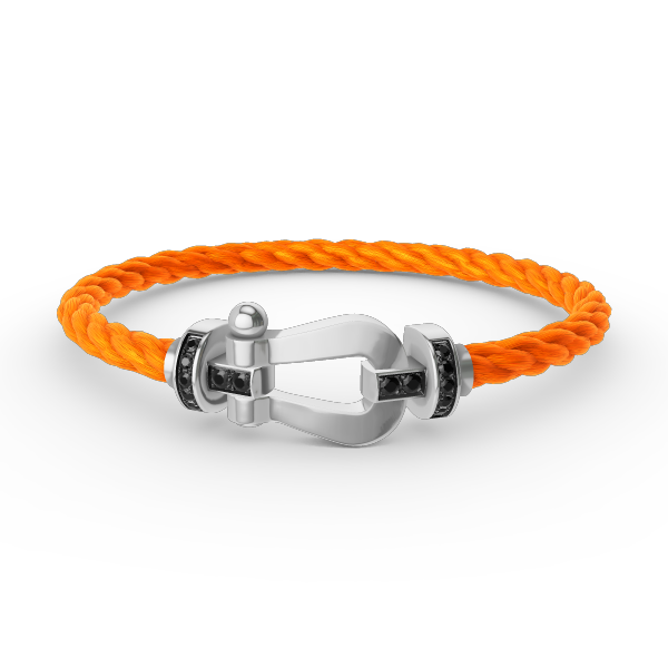 [OAK JURI]FORCE LARGE HORSESHOE BLACK DIAMOND BRACELET SILVER