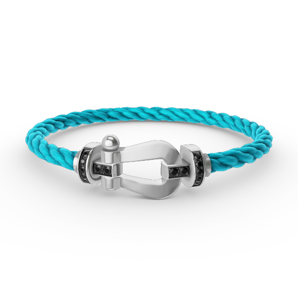 [OAK JURI]FORCE LARGE HORSESHOE BLACK DIAMOND BRACELET SILVER