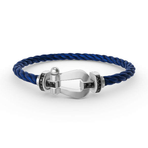 [OAK JURI]FORCE LARGE HORSESHOE BLACK DIAMOND BRACELET SILVER