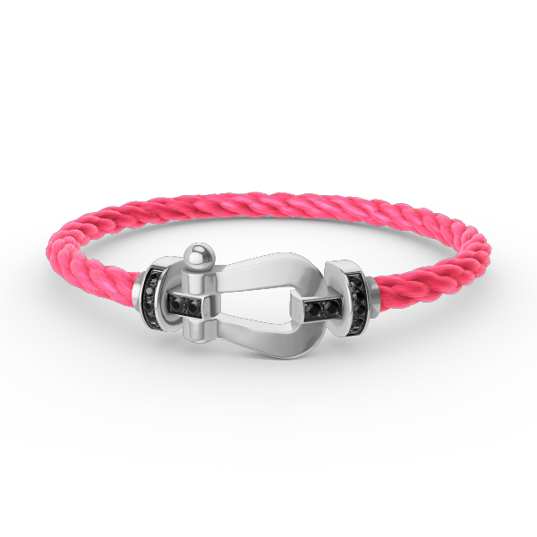 [OAK JURI]FORCE LARGE HORSESHOE BLACK DIAMOND BRACELET SILVER