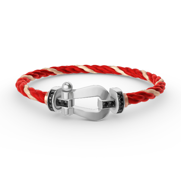 [OAK JURI]FORCE LARGE HORSESHOE BLACK DIAMOND BRACELET SILVER