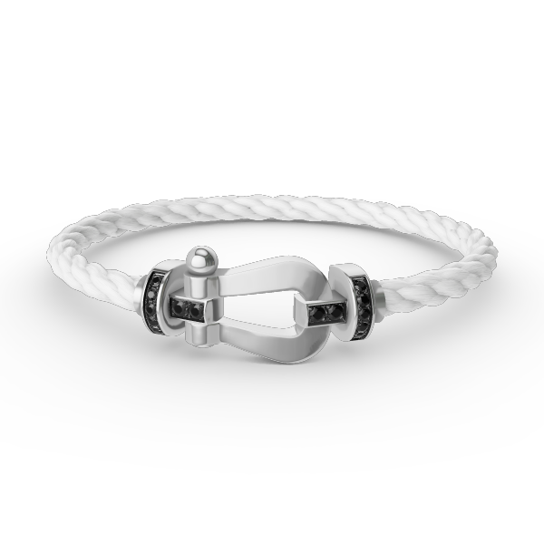 [OAK JURI]FORCE LARGE HORSESHOE BLACK DIAMOND BRACELET SILVER