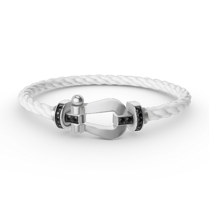 [OAK JURI]FORCE LARGE HORSESHOE BLACK DIAMOND BRACELET SILVER