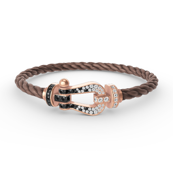 [OAK JURI]FORCE LARGE HORSESHOE BLACK WHITE DIAMOND BRACELET ROSE GOLD