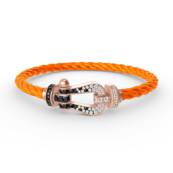 [OAK JURI]FORCE LARGE HORSESHOE BLACK WHITE DIAMOND BRACELET ROSE GOLD