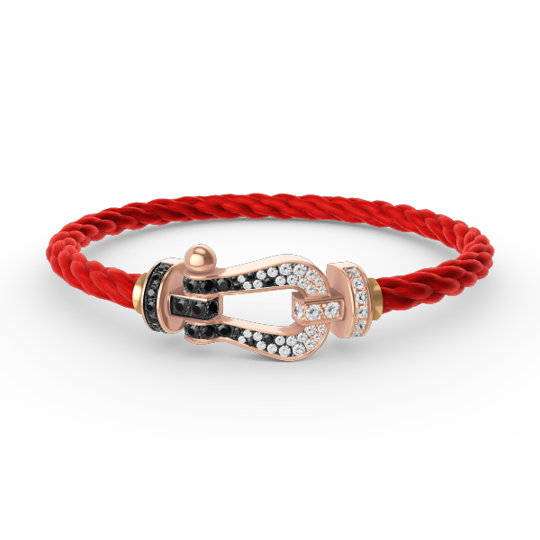 [OAK JURI]FORCE LARGE HORSESHOE BLACK WHITE DIAMOND BRACELET ROSE GOLD