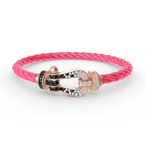 [OAK JURI]FORCE LARGE HORSESHOE BLACK WHITE DIAMOND BRACELET ROSE GOLD