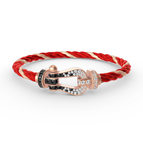 [OAK JURI]FORCE LARGE HORSESHOE BLACK WHITE DIAMOND BRACELET ROSE GOLD