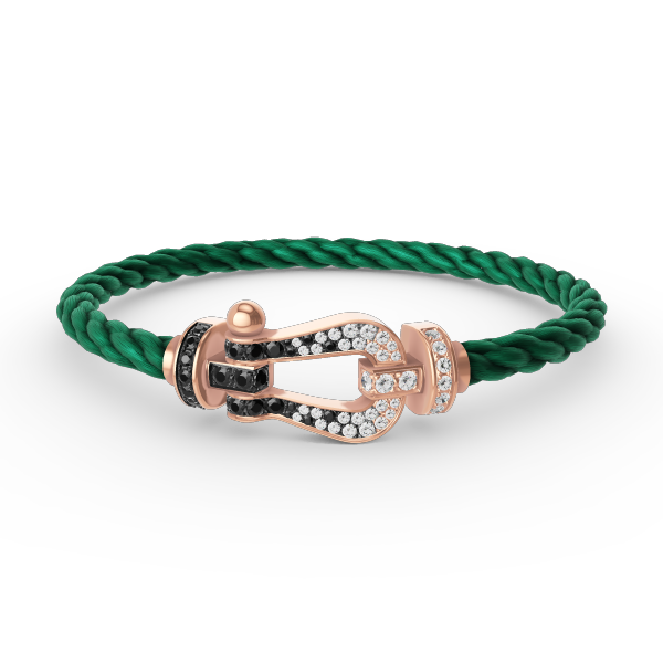 [OAK JURI]FORCE LARGE HORSESHOE BLACK WHITE DIAMOND BRACELET ROSE GOLD