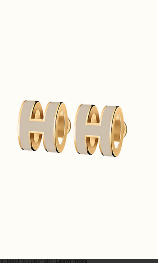 [OAK JURI]MINI POP H GOLD EARRINGS GREY