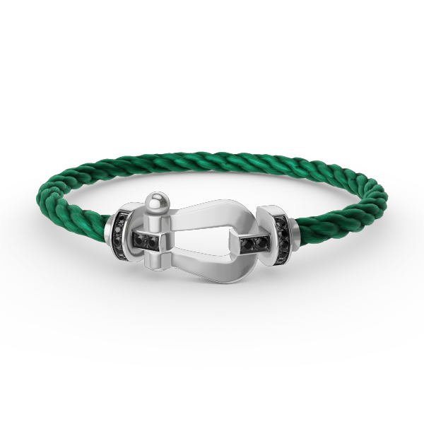 [OAK JURI]FORCE LARGE HORSESHOE BLACK DIAMOND BRACELET SILVER