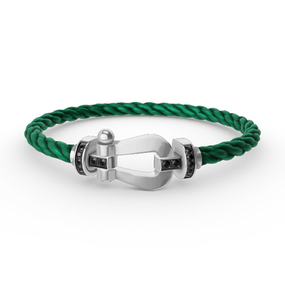 [OAK JURI]FORCE LARGE HORSESHOE BLACK DIAMOND BRACELET SILVER