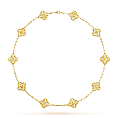 [OAK JURI]CLOVER 10 MOTIFS DIAMOND NECKLACE