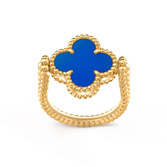 [OAK JURI]CLOVER RIVERSIBLE BLUE AGATE RING
