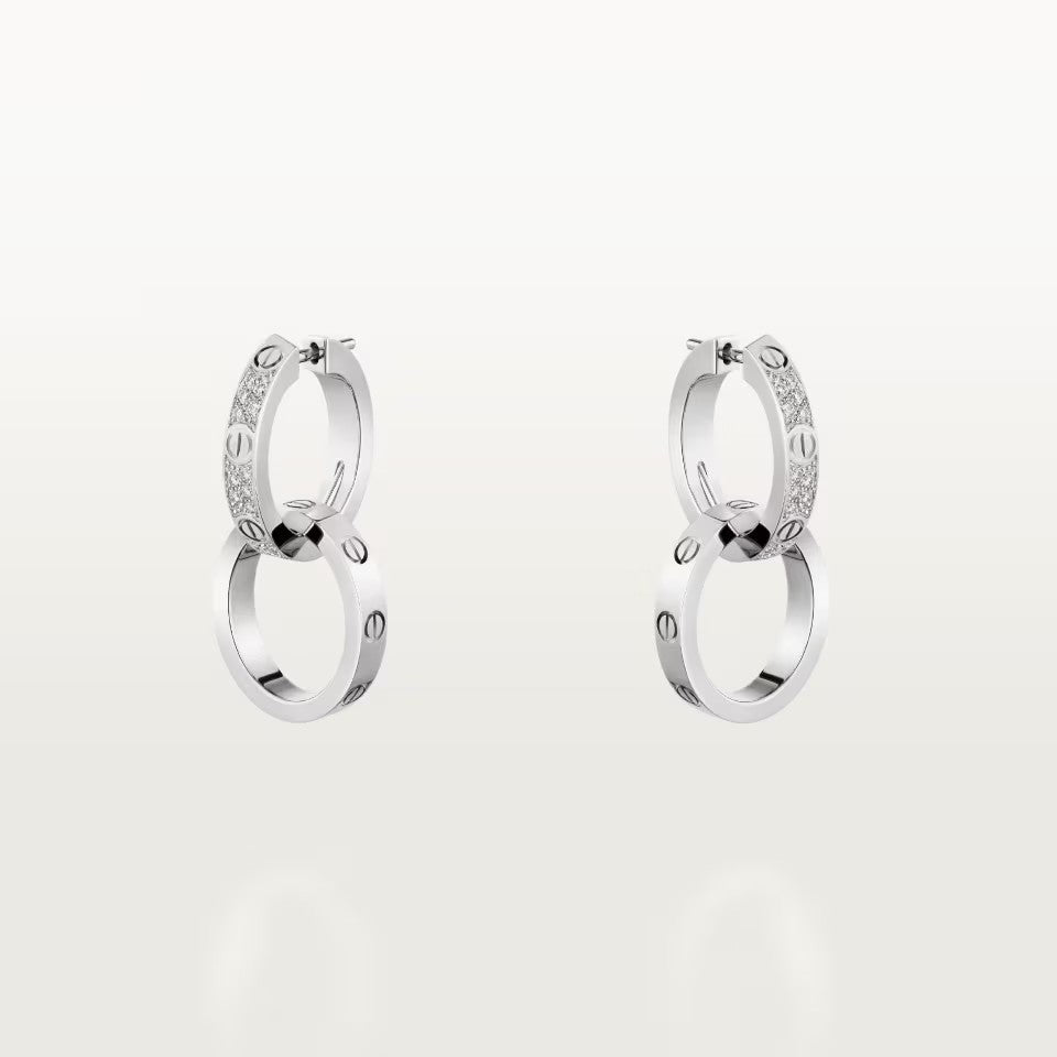 [OAK JURI]LOVE 3.3MM DANGLE HALF DIAMOND EARRINGS