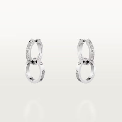 [OAK JURI]LOVE 3.3MM DANGLE HALF DIAMOND EARRINGS
