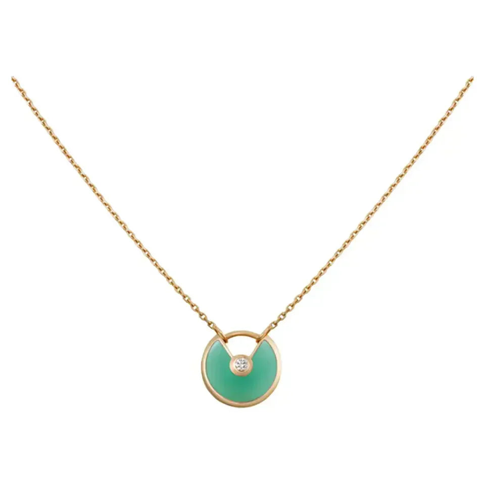 [OAK JURI]AMULETTE GOLD MALACHITE NECKLACE