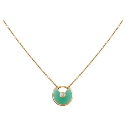 [OAK JURI]AMULETTE GOLD MALACHITE NECKLACE