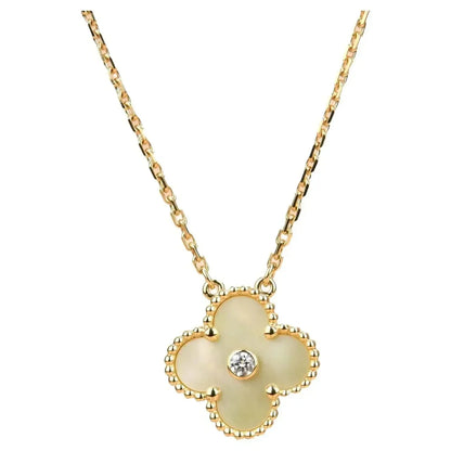 [OAK JURI]CLOVER 15MM DIAMOND GOLD MOTHER OF PEARL NECKLACE