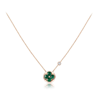 [OAK JURI]SUN PEDANT PINK GOLD 1 DIAMOND NECKLACE