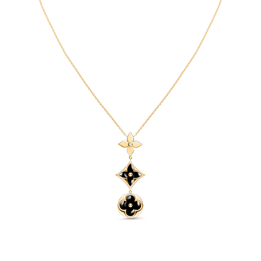 [OAK JURI]STAR AND SUN ONYX PINK GOLD NECKLACE