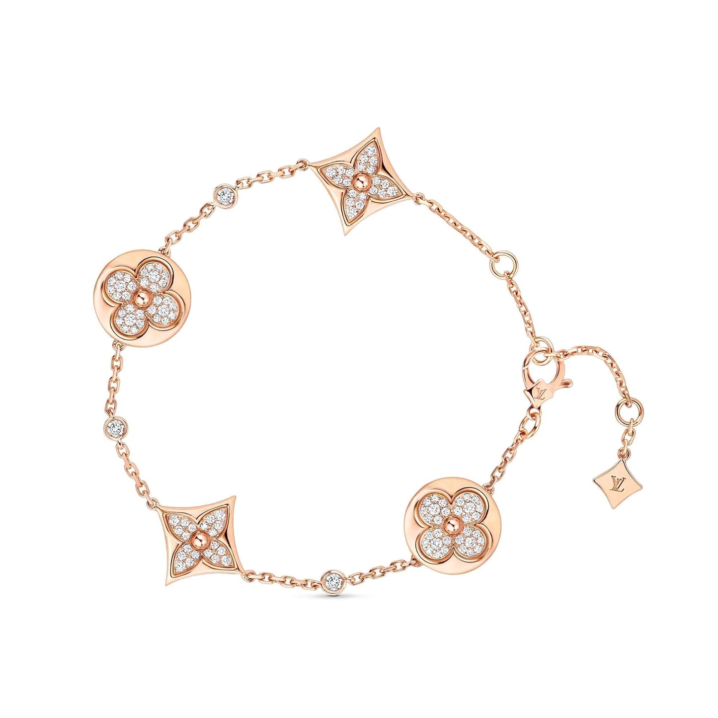 [OAK JURI]STAR AND SUN 4 MOTIFS GOLD DIAMONDS BRACELET