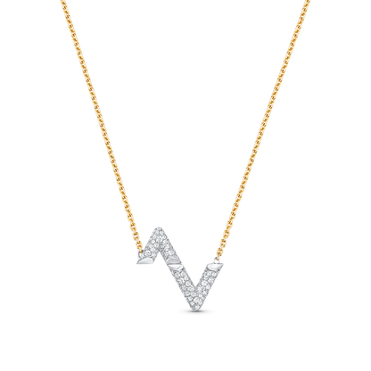 [OAK JURI]VOLT SILVER DIAMOND PEDANT NECKLACE