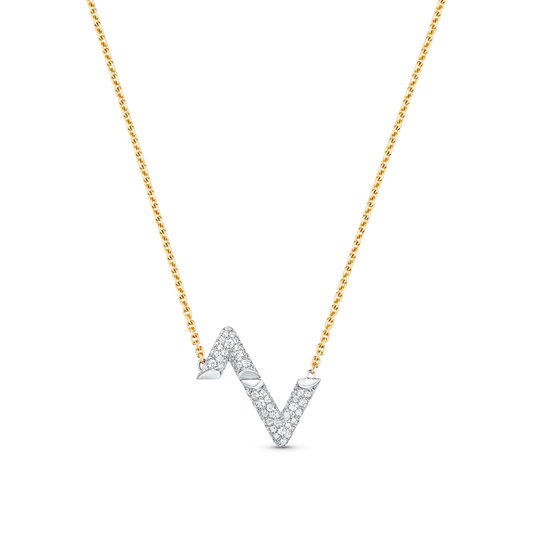 [OAK JURI]VOLT SILVER DIAMOND PEDANT NECKLACE