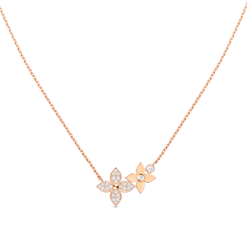[OAK JURI]STAR BLOSSOM NECKLACE PINK GOLD DIAMONDS