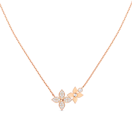 [OAK JURI]STAR BLOSSOM NECKLACE PINK GOLD DIAMONDS