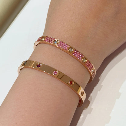 [OAK JURI]2026 PAVE GEMSTONE LOVE BRACELET 6.1MM 10 DIAMONDS